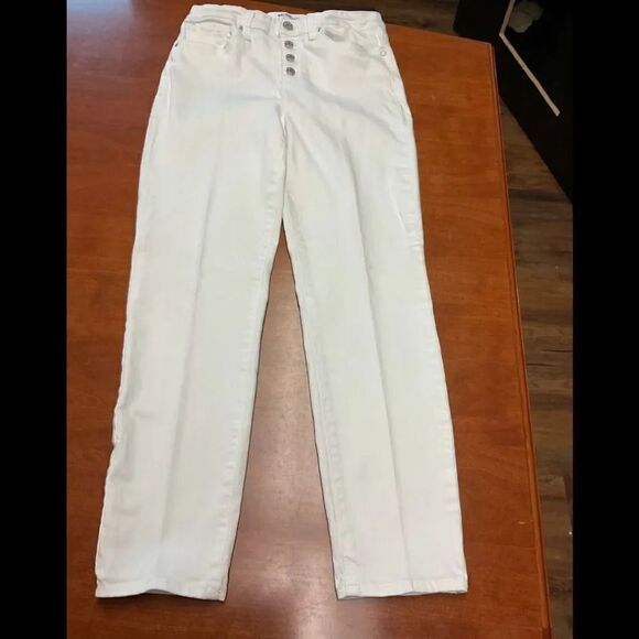EUC William Rast Button Up HI Rise White Ankle Jeans # SS#12 - Picture 2 of 6
